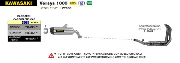 Arrow Race-Tech Aluminium KAWASAKI VERSYS 1000 21-22