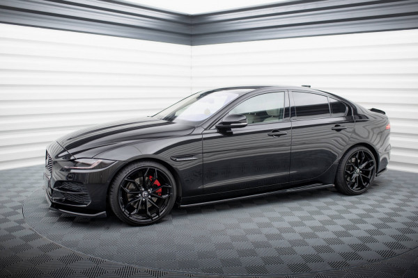 Seitenschweller Ansatz Für Jaguar XE X760 Facelift Schwarz Hochglanz