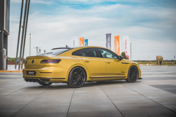 Street Pro Diffusor Heck Ansatz +Flaps Für Volkswagen Arteon R-Line Schwarz Hochglanz