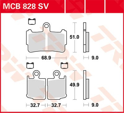 Scheibenbremsbeläge MCB828SV