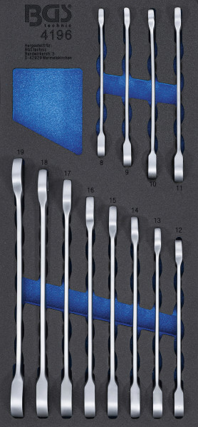 Werkstattwageneinlage 1/3: Ratschenring-Maulschlüssel-Satz 12-tlg. SW 8–19 mm