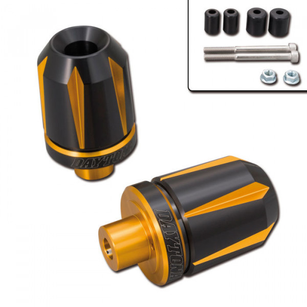 Daytona Lenkergewichte Scratch gold eloxiert passend für 7/8" + 1" Lenker Ø 14–19 mm