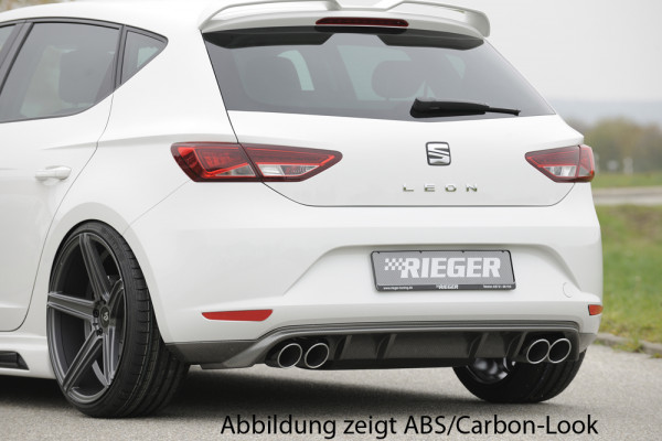 Rieger Heckschürzenansatz glanz schwarz für Seat Leon (5F) 5-tür. 10.12-12.16 (bis Facelift)