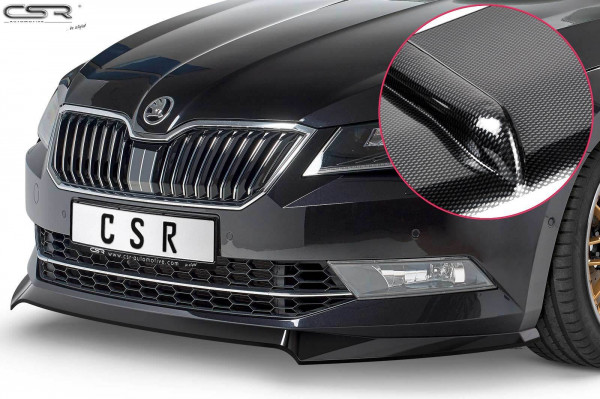 Cup-Spoilerlippe mit ABE für Skoda Superb III (Typ 3V) CSL401-C Carbon Look Hochglanz