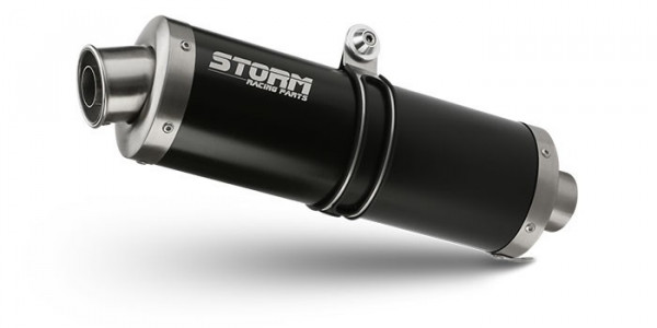 STORM BY MIVV Oval Edelstahl Schwarz passend für HONDA XL750 TRANSALP 23-