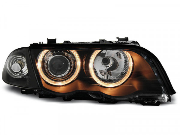 Scheinwerfer Angel Eyes schwarz passend für BMW E46 05.98-08.01 S / t