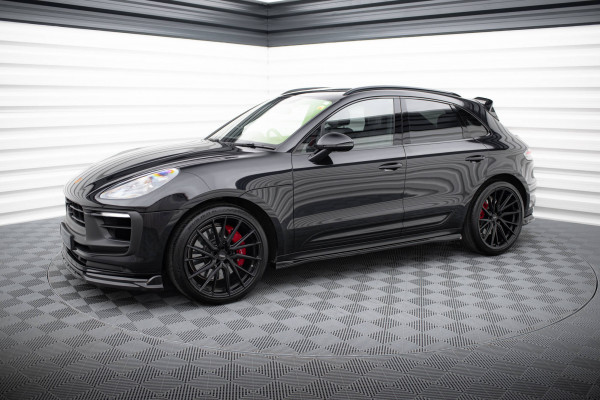 Seitenschweller Ansatz Für Porsche Macan T / GTS Mk1 Facelift 2 Schwarz Hochglanz