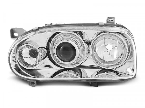 Scheinwerfer Angel Eyes chrom passend für VW Golf 3 09.91-08.97