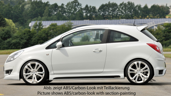 Rieger Seitenschweller links matt schwarz für Opel Corsa D 3-tür. 07.06-12.10 (bis Facelift)