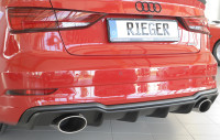 Rieger Heckeinsatz matt schwarz für Audi A3 (8V) 5-tür. (Limousine 8VS) 09.16- (ab Facelift)