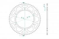 Kettenrad Stahl 54 Zähne Teilung 428 passend für Fantic Kettenrad Stahl 54 Zähne Teilung 428 passend für Fantic