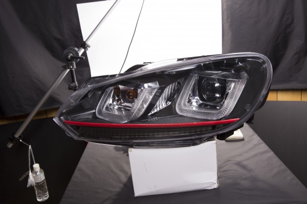 Scheinwerfer Set Daylight LED Tagfahrlicht VW Golf 6 Bj. 08-12 schwarz GTI-Look