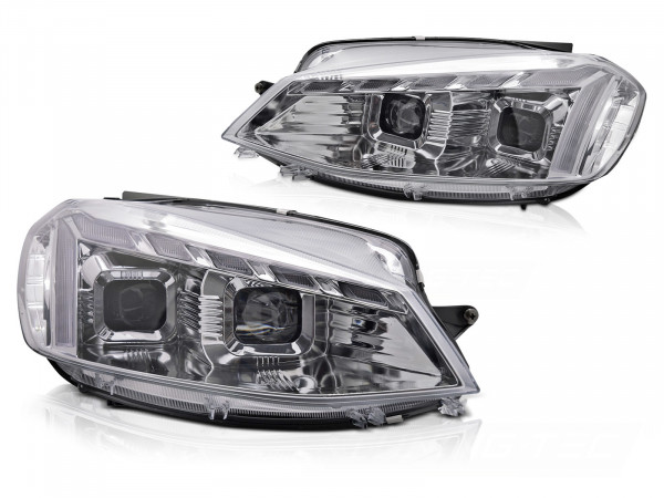 Voll-LED-Scheinwerfer chrom mit DRL und dynamischen Blinkern passend für VW Golf 7 17-19