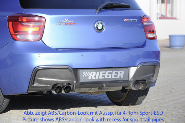 Rieger Heckeinsatz glanz schwarz für BMW 1er F20 (1K4) Lim. / 4-tür. 09.11-03.2015 (bis Facelift)