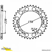 Kettenrad Stahl 47 Zähne Teilung 532 passend für Yamaha Kettenrad Stahl 47 Zähne Teilung 532 passend für Yamaha