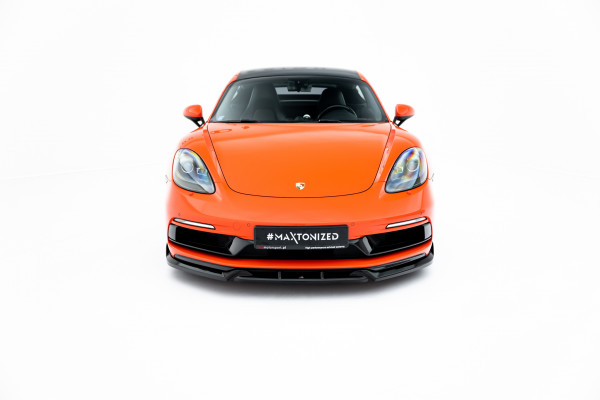 Front Ansatz Für V.3 Porsche 718 Cayman GTS 982c Schwarz Hochglanz