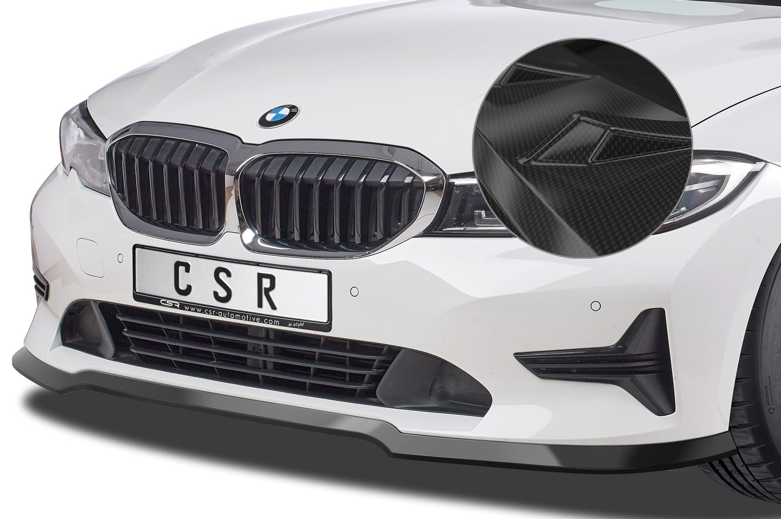 Cup-Spoilerlippe mit ABE für BMW 3er G20 Limousine / G21 Touring CSL444-C  Carbon Look Hochglanz, Spoilerlippe, Spoiler, Aerodynamik, Auto Tuning