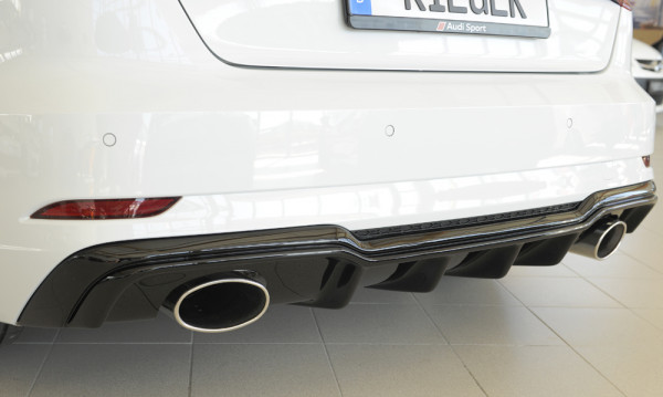 Rieger Heckeinsatz glanz schwarz für Audi A3 (8V) 3-tür. (Schrägheck 8V1) 09.16- (ab Facelift)