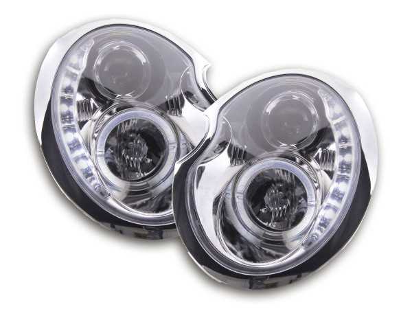Scheinwerfer Set Daylight LED TFL-Optik Mini Cooper Typ R50 01-06 chrom
