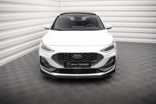Front Ansatz V.4 Für Ford Focus ST / ST-Line Mk4 Facelift Schwarz Hochglanz