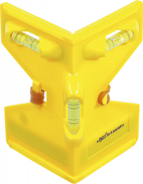 Pfosten-Winkel-Wasserwaage mit Magneten und Gummiband