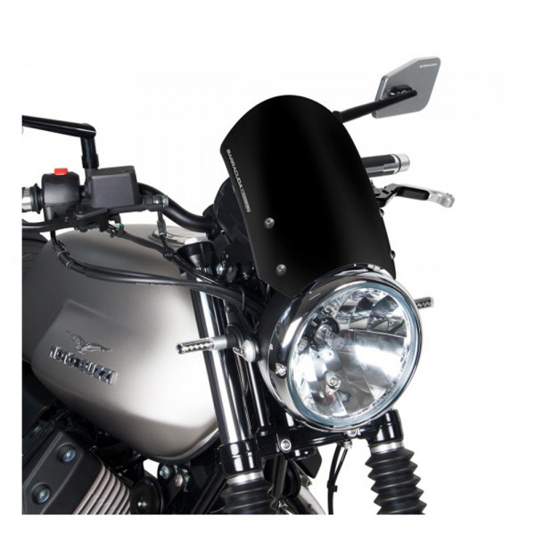 Barracuda Windschild Aerosport Aluminium Schwarz für Moto Guzzi V7 III