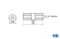 FOX Uni-Schalldämpfer rund ohne Stutzen mit Kammer - Ø150mm Länge 420mm FOX Uni-Schalldämpfer rund ohne Stutzen mit Kammer - Ø150mm Länge 420mm