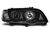 Xenon Scheinwerfer Angel Eyes schwarz passend für BMW X5 E53 Xenon Scheinwerfer Angel Eyes schwarz passend für BMW X5 E53