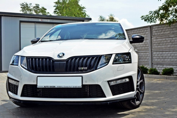 Front Ansatz V.1 Für Skoda Octavia RS Mk3 Schwarz Hochglanz