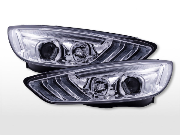 Daylight headlights with LED daytime running lights Ford Focus (C346) 2015-2018 chrome