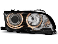 Scheinwerfer Angel Eyes chrom passend für BMW E46 Coupé Cabrio 09/2001–03/2003 Scheinwerfer Angel Eyes chrom passend für BMW E46 Coupé Cabrio 09/2001–03/2003