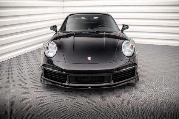 Front Ansatz Für Porsche 911 Turbo S 992 Schwarz Hochglanz