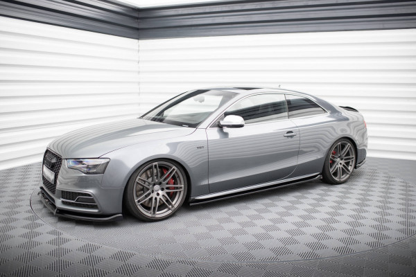 Seitenschweller Ansatz Für V.2 Für Audi S5 / A5 S-Line Coupe 8T Schwarz Hochglanz