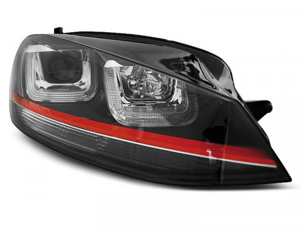 Scheinwerfer U-LED grau mit roter Linie Sport passend für VW Golf 7 12-17