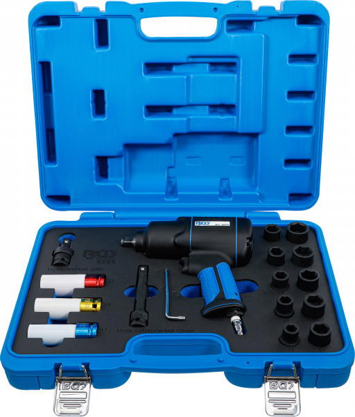 Druckluft-Schlagschrauber & Kraft-Steckschlüssel-Satz 1/2" 1200 Nm 16-tlg