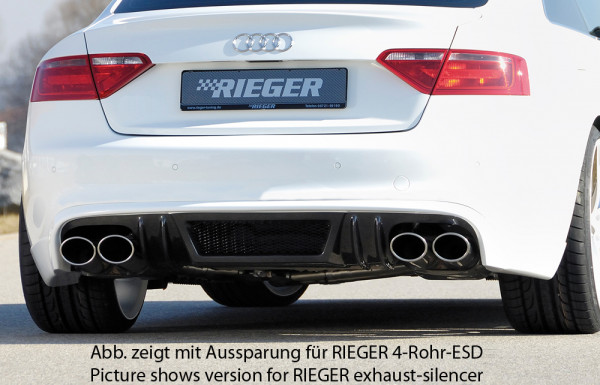 Rieger Heckschürzenansatz carbon look für Audi A5 (B8/B81) Cabrio 06.07-07.11 (bis Facelift)