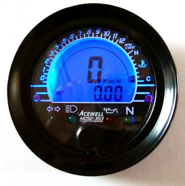 Acewell ACE-MD052-353 Multifunktions-Digitalinstrument mit Tacho, DZM, Voltmeter & Tankanzeige
