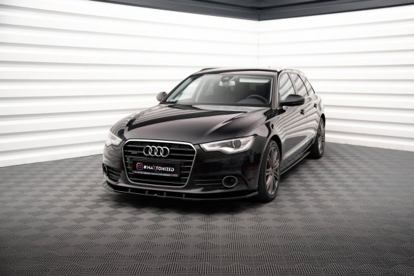 Front Ansatz V.3 Für Audi A6 C7 Schwarz Hochglanz