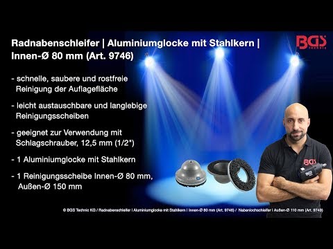 Radnabenschleifer | Aluminiumglocke mit Stahlkern | Innen-Ø 80 mm