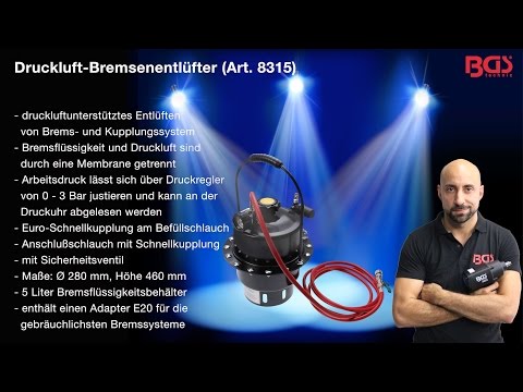 BGS Druckluft-Bremsenentlüfter 5L mit Adapter E20