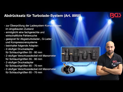 BGS Turbolader-Diagnosekoffer mit Manometern 55–70 mm