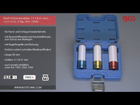 BGS Kraft-Schoneinsatz-Satz 3-tlg. Antrieb Innenvierkant 12,5 mm (1/2 Zoll) SW 17 / 19 / 21 mm