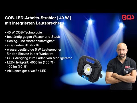 COB-LED-Arbeits-Strahler 40W mit integrierten Lautsprechern