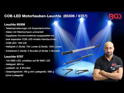 COB-LED-Motorhauben-Leuchte mit Akku & Expanderhalterung