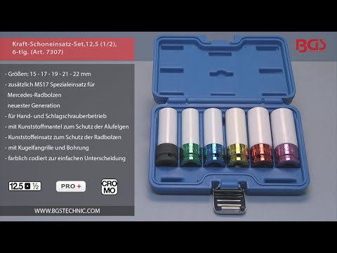 BGS Kraft-Schoneinsatz-Satz 6-tlg. mit Innenvierkant 12,5 mm (1/2 Zoll)