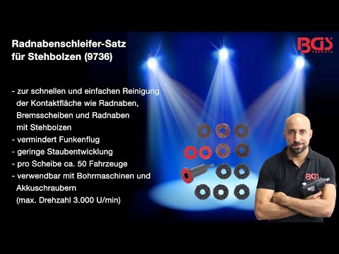 BGS Radnabenschleifer-Satz 14-tlg. passend für Stehbolzen und Radmutternbolzen
